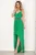 Rochie eleganta de seara Xara verde asimetrica plisata