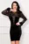 Rochie eleganta de seara cu paiete aurii si pene