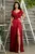 Rochie eleganta de soacra Miley lunga din tafta bordo