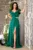 Rochie eleganta de soacra Miley lunga din tafta verde