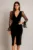 Rochie eleganta din catifea cu croiala conica slit pe picior si maneci din tull cu buline
