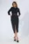 Rochie eleganta din crepe cu buzunare si crepeu in fata Kairia Neagra