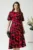 Rochie eleganta din satin fucsia cu imprimeuri negre
