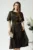 Rochie eleganta din satin neagra cu imprimeuri maro