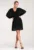 Rochie eleganta din sifon – neagra – cu maneci lungi – poliester –