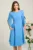 Rochie eleganta din stofa bleu cu maneci evazate petrecute