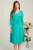 Rochie eleganta din triplu voal verde cu floare maxi in talie