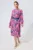 Rochie eleganta din voal plisat cu imprimeu floral Zenaida Ciclam