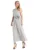 Rochie eleganta fara maneci – motiv floral – gri – poliester/spandex/viscoza –