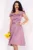 Rochie eleganta in clos Roberta rose cu umeri cazuti