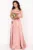Rochie eleganta lunga Bianca roz din tafta