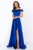 Rochie eleganta lunga Penelope royal cu trandafiri pretiosi
