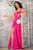 Rochie eleganta lunga Yennifer ciclame cu crapatura pe picior