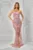 Rochie eleganta lunga cu slit pe picior din broderie pretioasa
