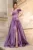 Rochie eleganta lunga de seara lila Moon cu trandafiri 3D
