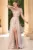 Rochie eleganta lunga nude Palmer cu broderie si paiete