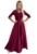 Rochie eleganta – lunga – visiniu – cu top din dantela si fante la picior