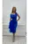 Rochie eleganta midi conica albastra cu volane din tull