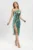 Rochie eleganta midi cu slit pe picior si franjuri din paiete