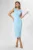Rochie eleganta midi cu talie marcata si crepeu Felly Bleu