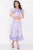 Rochie eleganta midi din organza lila Rosalyn cu volane romantice