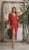 Rochie eleganta midi din tafta cu aspect petrecut si slit pe picior
