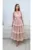 Rochie eleganta midi din tull cu broderie florala 3D in partea superioara