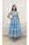 Rochie eleganta midi din tull cu broderie florala 3D in partea superioara