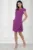 Rochie eleganta mov cu flori aplicate si buzunare laterale