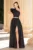 Rochie eleganta neagra Amanda din jacquard creponat