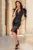 Rochie eleganta neagra Eleanora cu model din paiete si fir argintiu