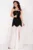 Rochie eleganta neagra Hope cu fusta detasabila din voal si perle