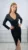Rochie eleganta neagra conica cu aspect petrecut si maneca lunga