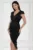 Rochie eleganta neagra cu aspect petrecut