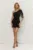 Rochie eleganta neagra cu broderie si franjuri la umar