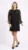 Rochie eleganta neagra cu croi lejer si maneci din voal plisat