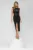 Rochie eleganta neagra cu decupaje la talie si slit pe picior