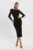Rochie eleganta neagra cu lungimea midi si mulata pe corp