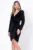 Rochie eleganta neagra din catifea cu maneci din paiete