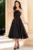 Rochie eleganta neagra din organza Catherine cu floare maxi