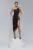 Rochie eleganta neagra din paiete cu detaliu in lateral si slit pe picior