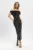 Rochie eleganta neagra midi cu broderie pretioasa