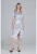 Rochie eleganta – poliester – cu volane – gri –