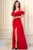 Rochie eleganta rosie Christa cu bust brodat si volane
