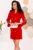 Rochie eleganta rosie tip sacou decorata cu fundite argintii