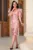 Rochie eleganta roz Eleanora cu model din paiete