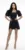 Rochie eleganta scurta cu decolteu drept si maneca cu design deosebit