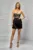 Rochie eleganta scurta din tafta cu partea superioara din broderie