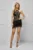 Rochie eleganta scurta prevazuta cu pene si broderie