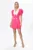 Rochie eleganta tip sacou cu maneci scurte bufante Brisilda Ciclam